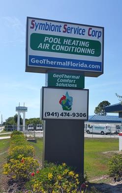 Pool Heating and Air Conditioning Sign