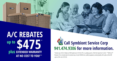 AC Rebates Up to $475 plus extended warranty at no cost to you - Call Symbiont Service for More Information
